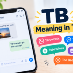 TB Meaning in Text showing common meanings such as Throwback, Text Back, Tuberculosis, and Terabyte.