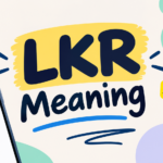 LKR Meaning explained with a smartphone chat showing LKR, Like Right, and social media icons